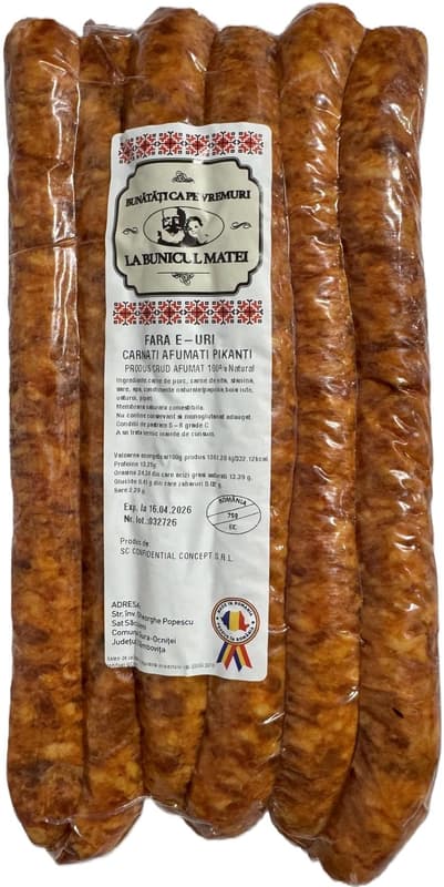 At Grandpa Matei Spicy smoked sausages