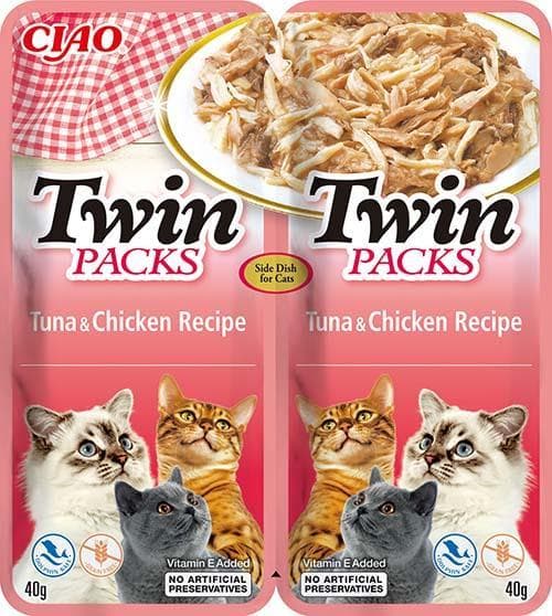 Inaba Ciao Twins Hrana umeda pentru pisici, ton si pui