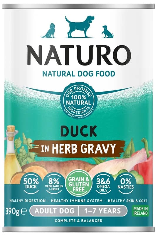 Naturo Gluten Free Hrana umeda pentru caini adulti, carne rata