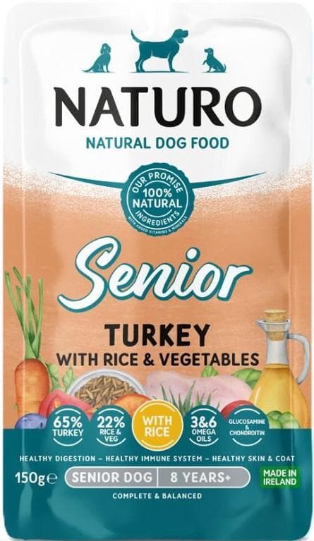 Naturo Hrana umeda pentru caini seniori, curcan si orez