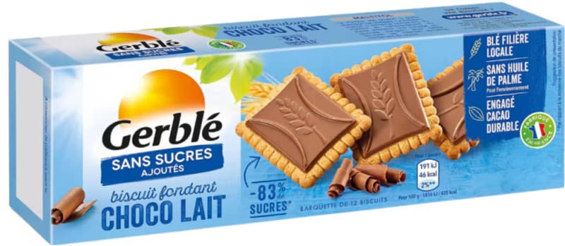 Gerble Biscuiti tableta cu ciocola cu lapte, fara zahar