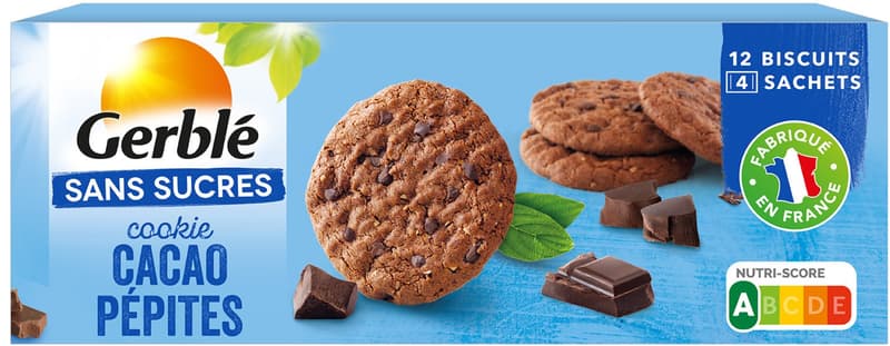 Gerble Cookie ciocolata-cacao, fara zahar