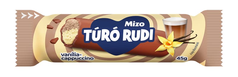 Mizo Desert de branza cu aroma de vanilie si cappuccino cu glazura de ciocolata cu lapte