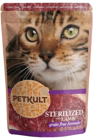 Petkult Wet food for sterilized cats, with lamb