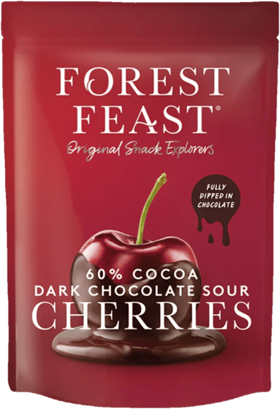 Forest Feast Visine invelite in ciocolata belgiana neagra, fara gluten