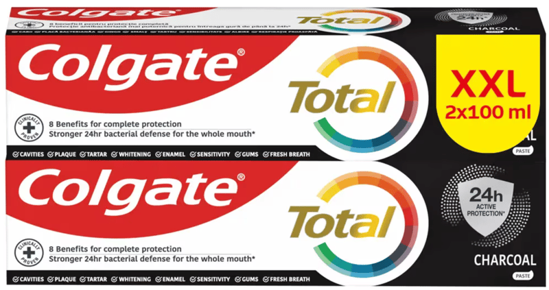 Colgate Total Charcoal Duopack Pasta de dinti, 2x100ml