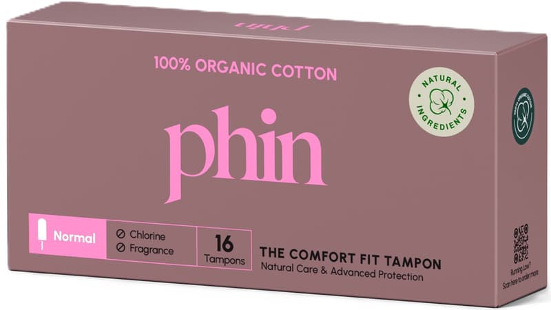 Phin Organic Cotton Tampons (Top Sheet), 16 pcs