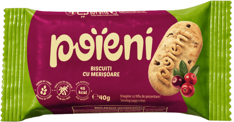 Poieni biscuits with cranberries and wheat bran