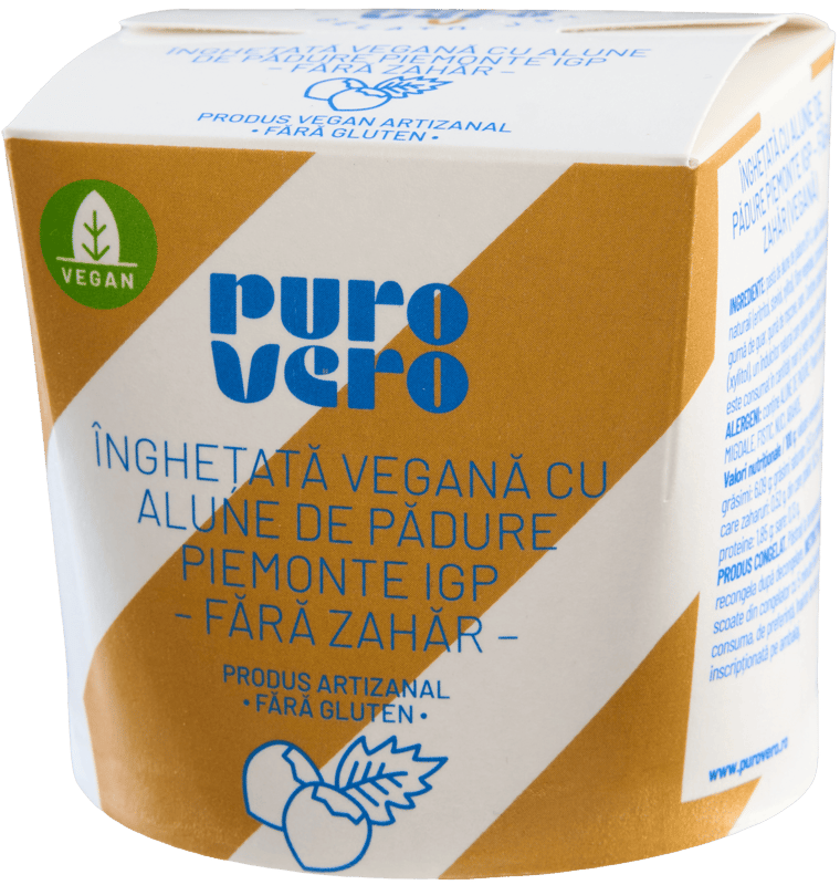 Sugar Free Piemonte IGP hazelnuts vegan sorbetto without sugar