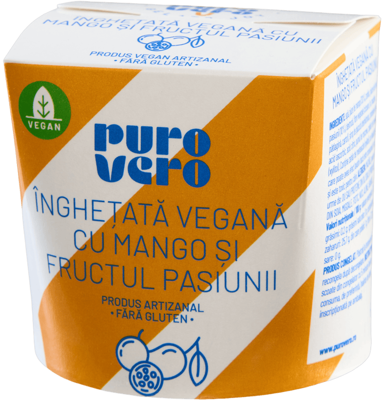 Puro Vero Inghetata vegana cu mango si fructul pasiunii