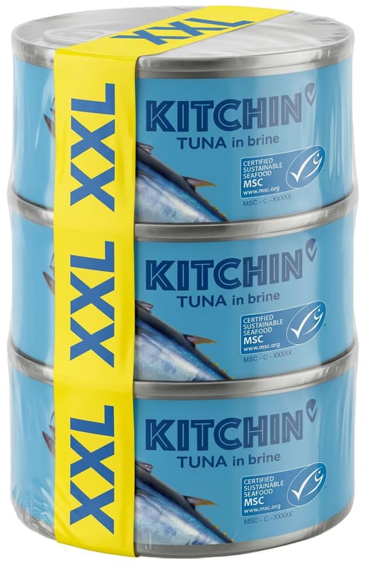 Kitchin Pack of 3 canned tuna in its own juice