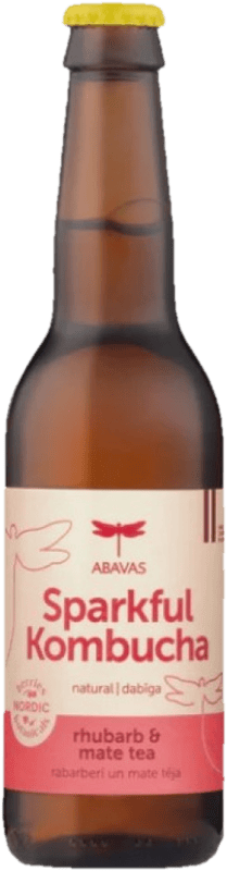 ABAVAS Kombucha cu rubarba si ceai mate Bautura carbogazoasa sticla