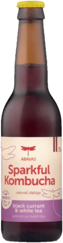 ABAVAS Kombucha cu coacaze negre și ceai alb Bautura carbogazoasa sticla