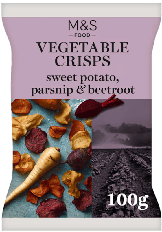 Marks & Spencer Chipsuri din sfecla rosie, pastarnac si batate cu sare de mare