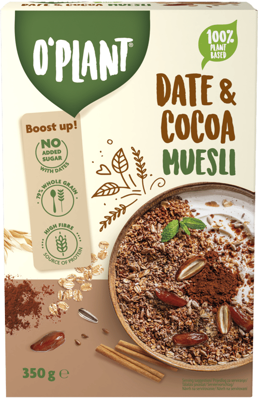 O'Plant muesli with cocoa & dates