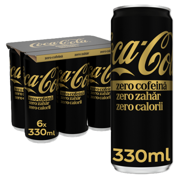 Coca-Cola Zero Zahar Zero Cofeina Bautura racoritoare carbogazoasa 6 pack doza