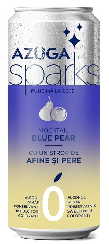 Azuga Sparks Mocktail Blue Pear