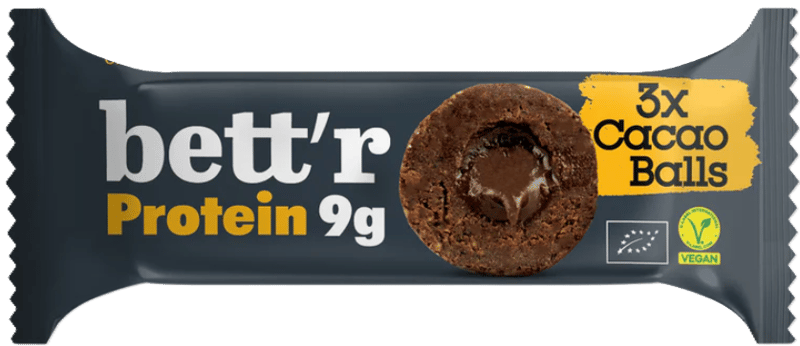 Betrr ECO Bile proteice bio cu umplutura de cacao