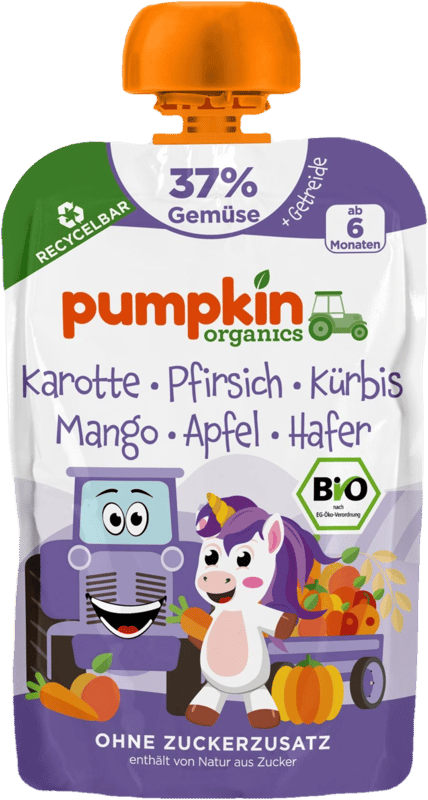 Pumpkin Organics ECO Piure de morcov, piersica, dovleac, mango, mar si ovaz