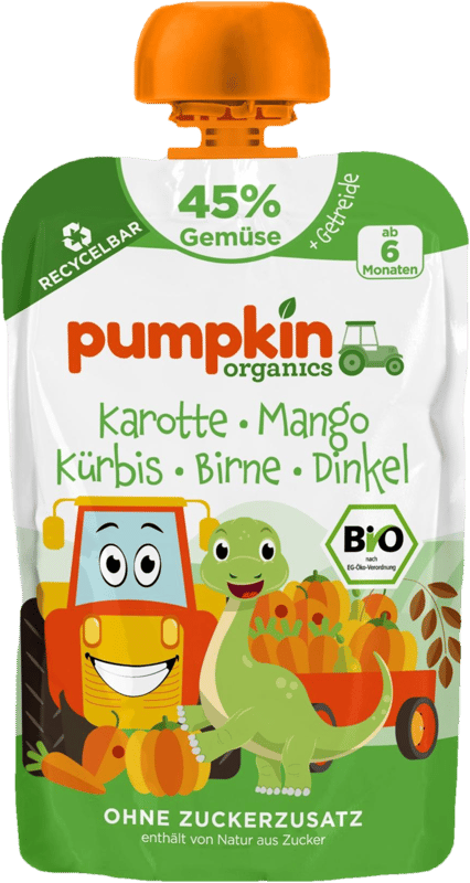 Pumpkin Organics ECO Piure de morcov, mango, dovleac, pere si spelta