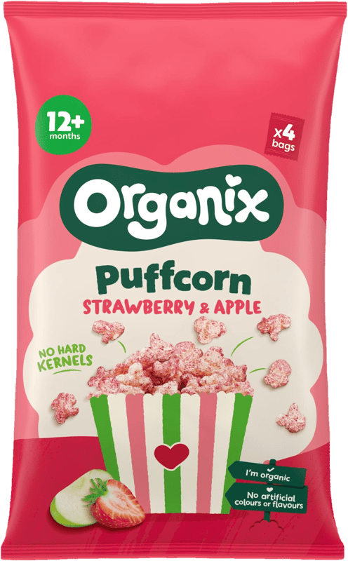 Organix Puff Corn cu capsuni