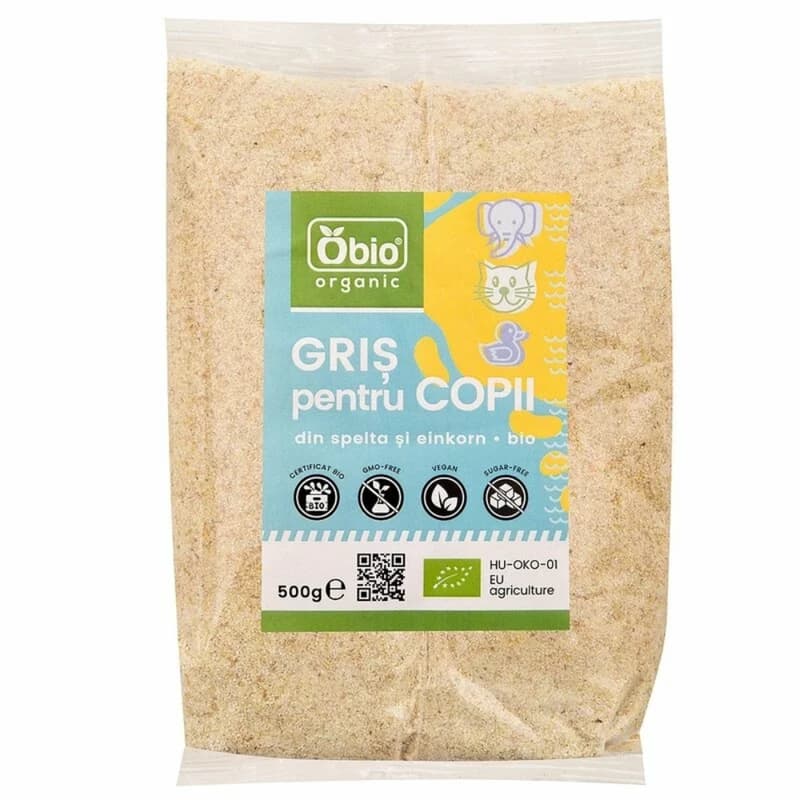 Obio ECO Gris pentru copii din spelta si einkorn