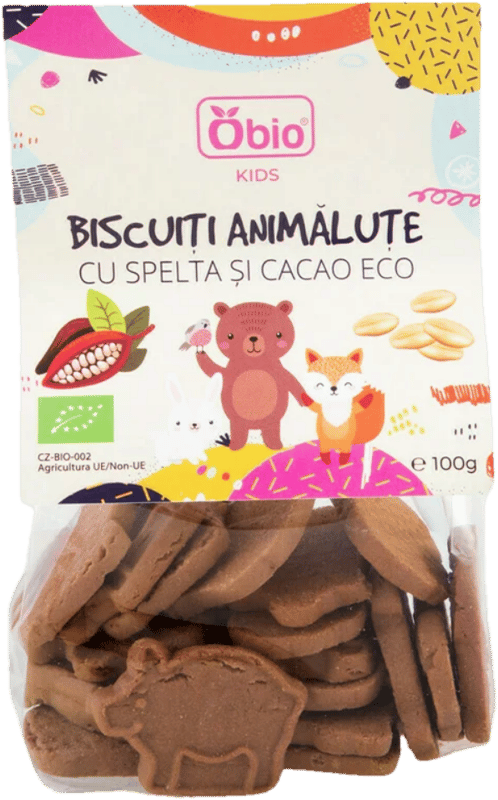 Obio ECO Biscuiti animalute cu spelta si cacao