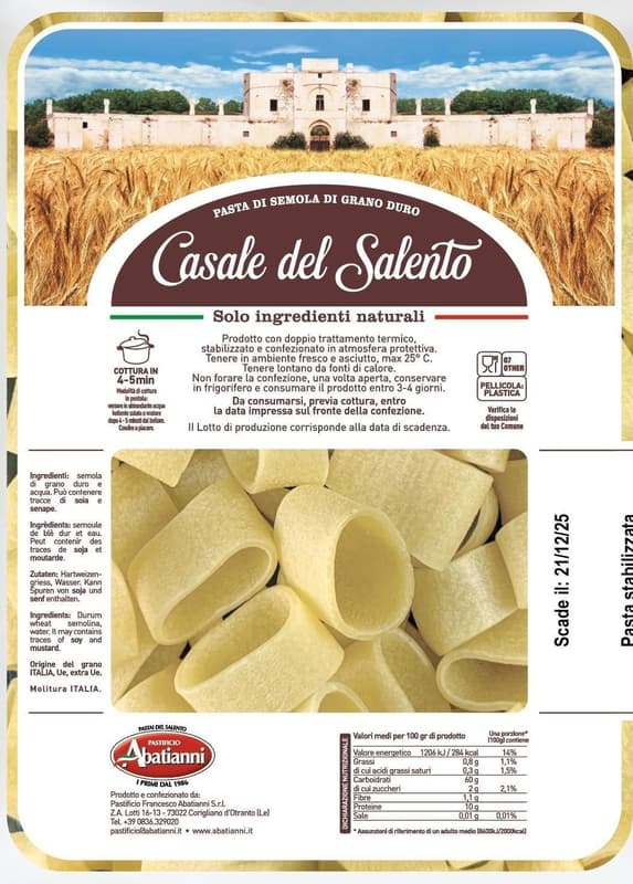 Casale del Salento Paste proaspete Calamarata