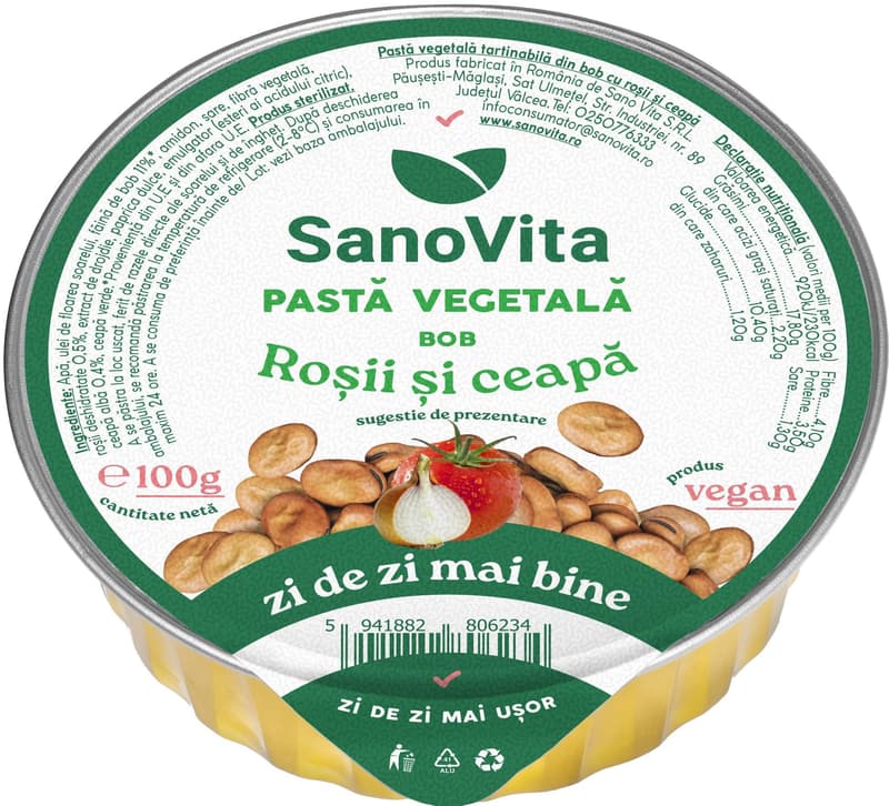 Sanovita Vegetable pasta with tomatoes and onions