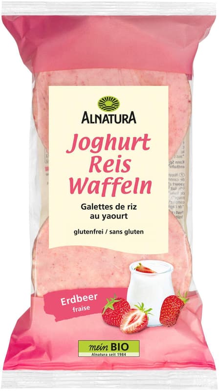 Alnatura ECO Rondele de orez cu iaurt si capsuni