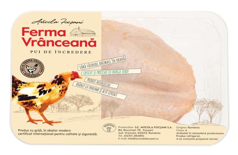 Ferma Vranceana Piept de pui cu os si piele