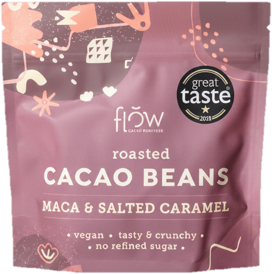 Flow Boabe de cacao coapte, caramel sarat si maca