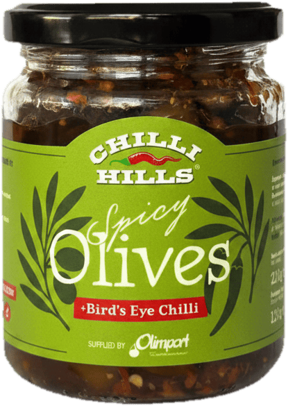 Chilli Hills Bird's Eye Măsline picante cu ardei