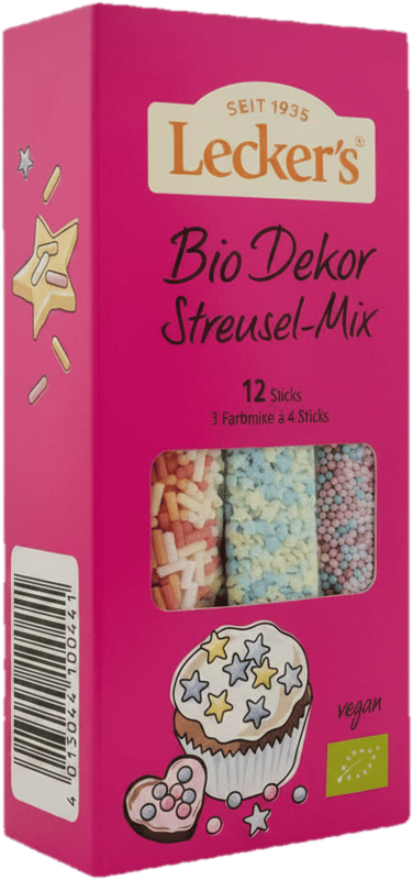 Lecker's ECO/BIO Multicolor Cake Decorations, 3 colors, 12 pcs, 120 g
