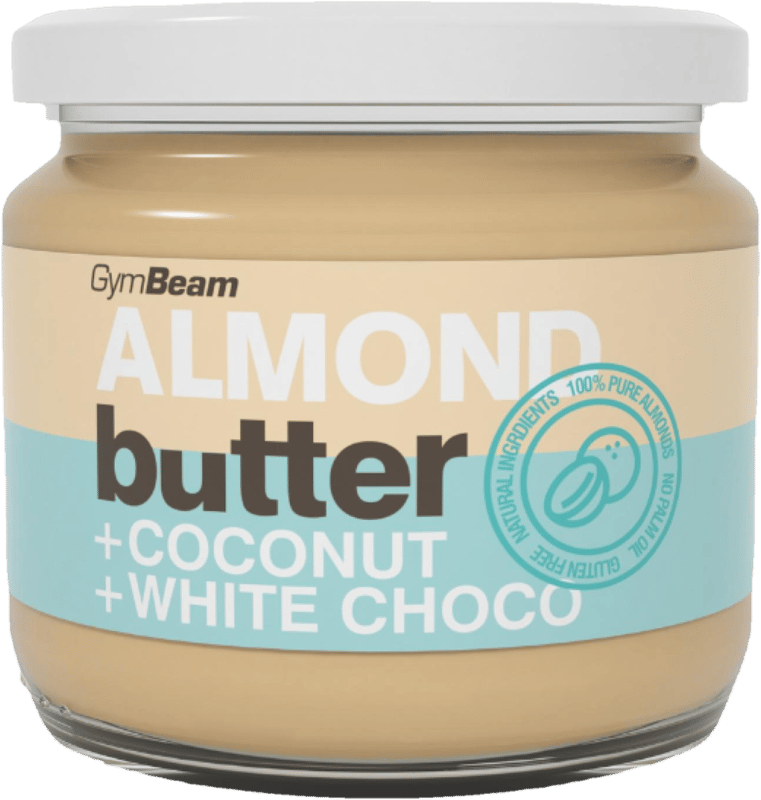 GymBeam Almond butter with coconut and white chocolate