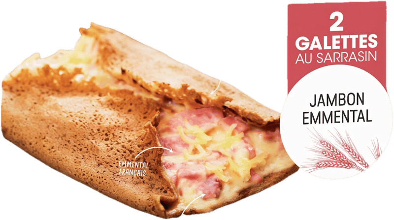 Picard Clatite din hrisca cu sunca si branza Emmental, 2 buc