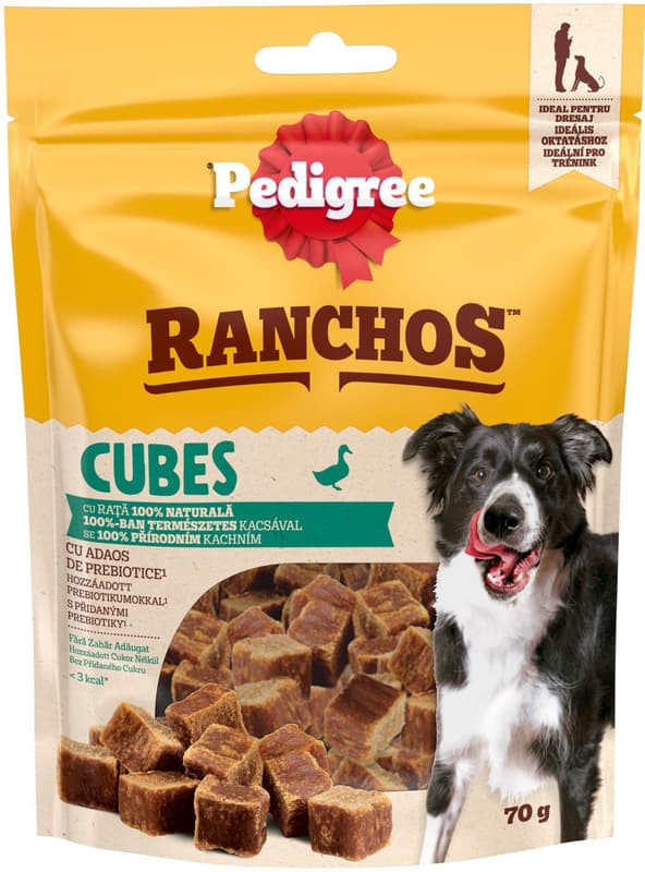 Pedigree Ranchos Cubes Recompense pentru caini, cu rata