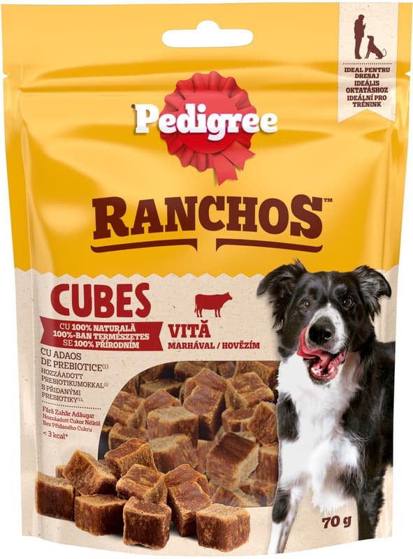 Pedigree Ranchos Cubes Recompense pentru caini, cu vita