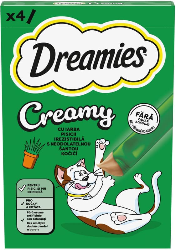 Dreamies Creamy Cat Treats with Catnip, 4x10g