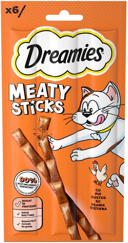 Dreamies Meaty Cat Treats, Chicken Sticks 6x5g