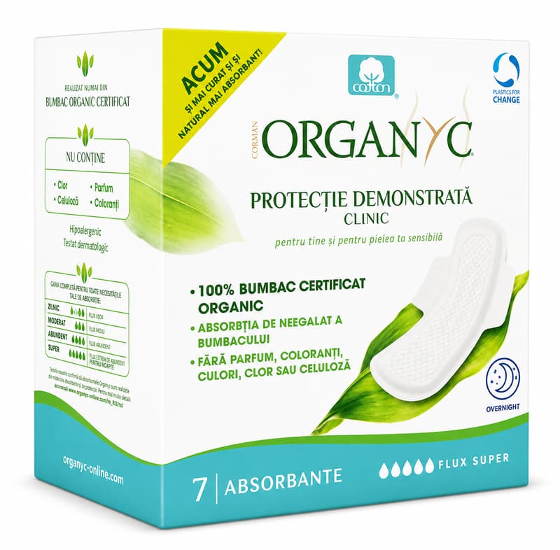 Organyc SuperFlow Absorbante intime din bumbac organic