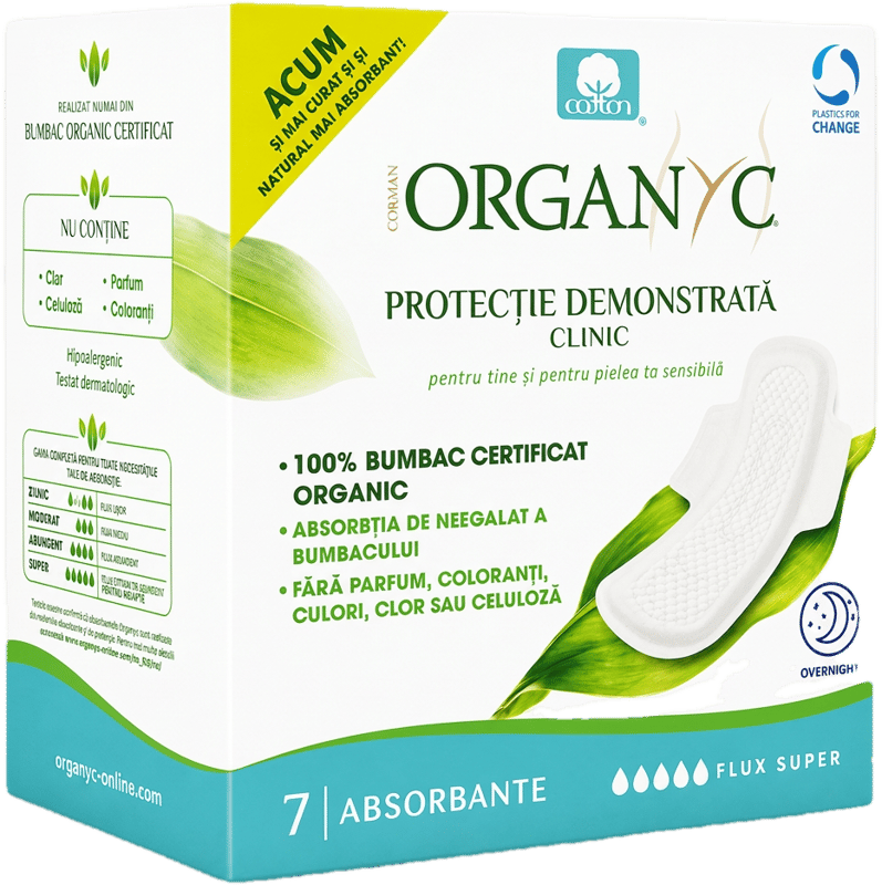 Organyc SuperFlow Absorbante intime din bumbac organic
