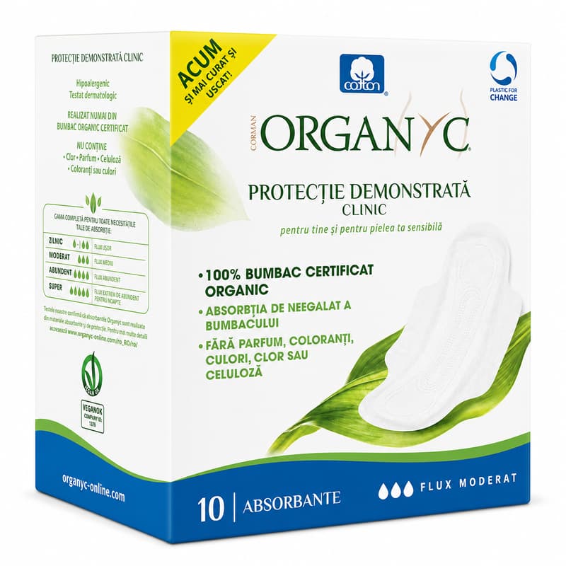 Organyc Absorbante intime din bumbac organic pentru zi