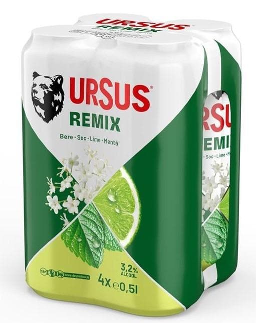 Ursus Remix Beer with elderberry, mint and lime flavor 4pack