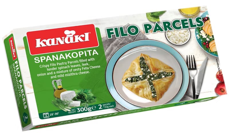 Kanaki Pachetele crocante cu spanac si branza feta