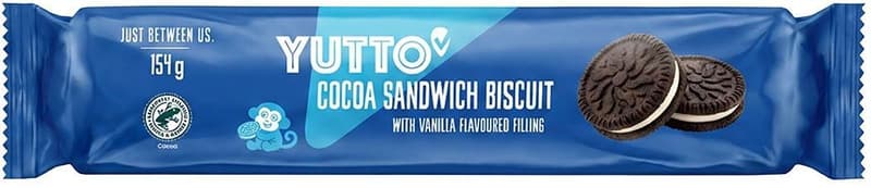 Yutto Biscuiti sandwich cu cacao si crema de vanilie