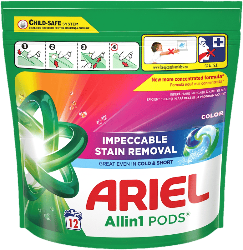 Ariel Base Color Pods Detergent capsules, 12 washes