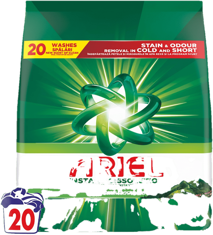 Ariel Mountain Spring Powder Detergent, 20 washes