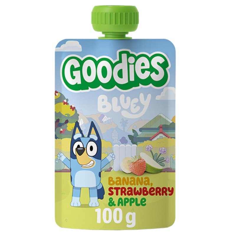 Goodies Snacks Bluey Piure de banane, capsuni si mere