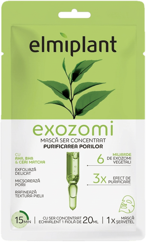 Elmiplant Masca servetel cu ser concentrat, pentru purificarea porilor, cu exozomi
